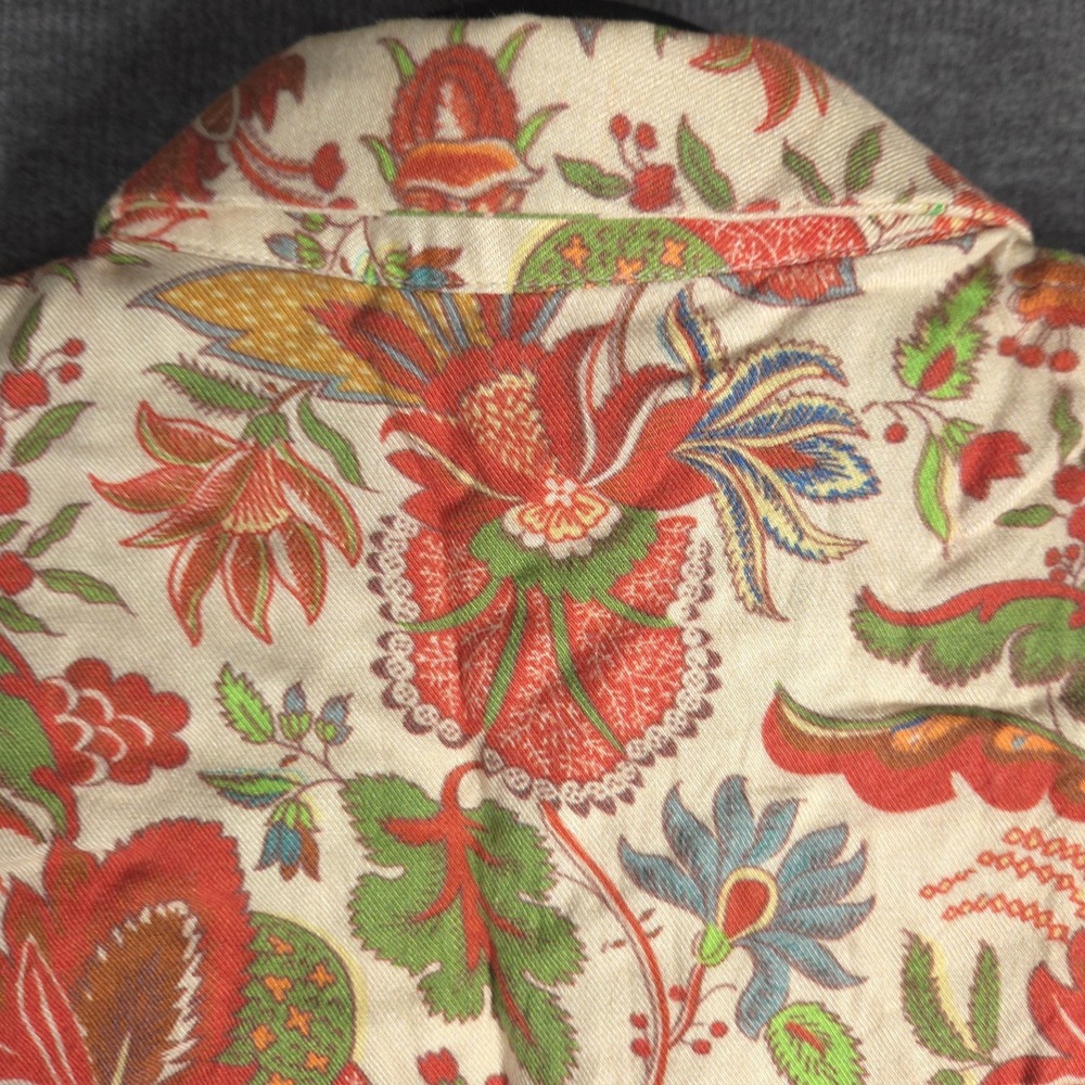 Gretchen Scott Floral Button Front Blouse Womens Medium Bell Sleeve Boho - Picture 8 of 13